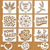 Sourdough & Artisan Bread Stencils -Cake, Pie, Bread & Cookies -Decorate Your Own Unique Design -Baking Mold Stencil Template for Decorating. Classic Wheat, Hearts & More, BONUS Coffee/Cookie Stencils view 1