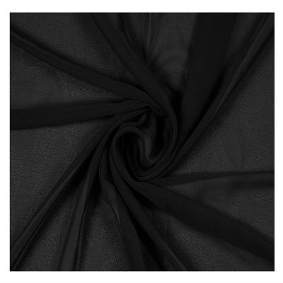 MDS Pack of 15 Yard Bridal Solid Chiffon Fabric, Vintage Sheer Fabric Bolt for Wedding Dress, DIY Decoration, Sheer, Crafts, Silky Chiffon Fabrics 58- Black