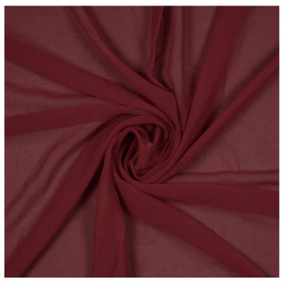 MDS Pack of 15 Yard Bridal Solid Chiffon Fabric, Vintage Sheer Fabric Bolt for Wedding Dress, DIY Decoration, Sheer, Crafts, Silky Chiffon Fabrics 58- Maroon
