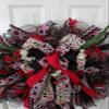 24" Black with Red Poppies Mesh Wreath view 1