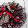 24" Black with Red Poppies Mesh Wreath view 4