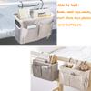 "KonHaovF 2Pack Bedside Organizer Caddy Hanging with Hook, Bed Storage Pocket for Dorm Kids Room Top Bunk Bed Loft Bed, Bedside Storage for Phone Remote Control Laptop Books (Grey)" view 3