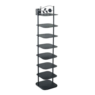 JLXJ Tall Metal Iron Art Shoe Rack, for Narrow Entryway Hallway Small Space, Square Shoes Holder, No Tools Required (Size : 8 Tiers)