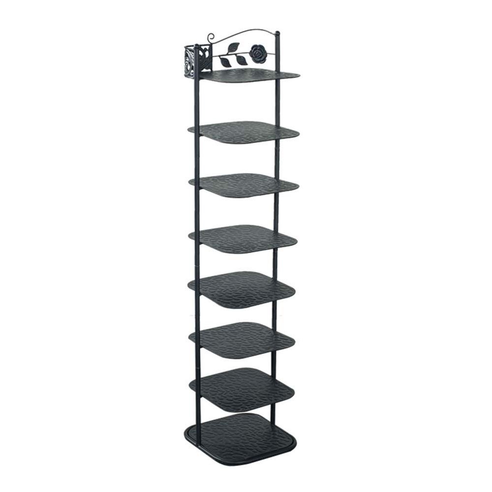 JLXJ Tall Metal Iron Art Shoe Rack, for Narrow Entryway Hallway Small Space, Square Shoes Holder, No Tools Required (Size : 8 Tiers)