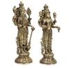 AONA Lord Vishnu and Lakshmi Ji Standing On Round Base - Brass Statue, Height 13" view 2