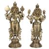 AONA Lord Vishnu and Lakshmi Ji Standing On Round Base - Brass Statue, Height 13" view 4