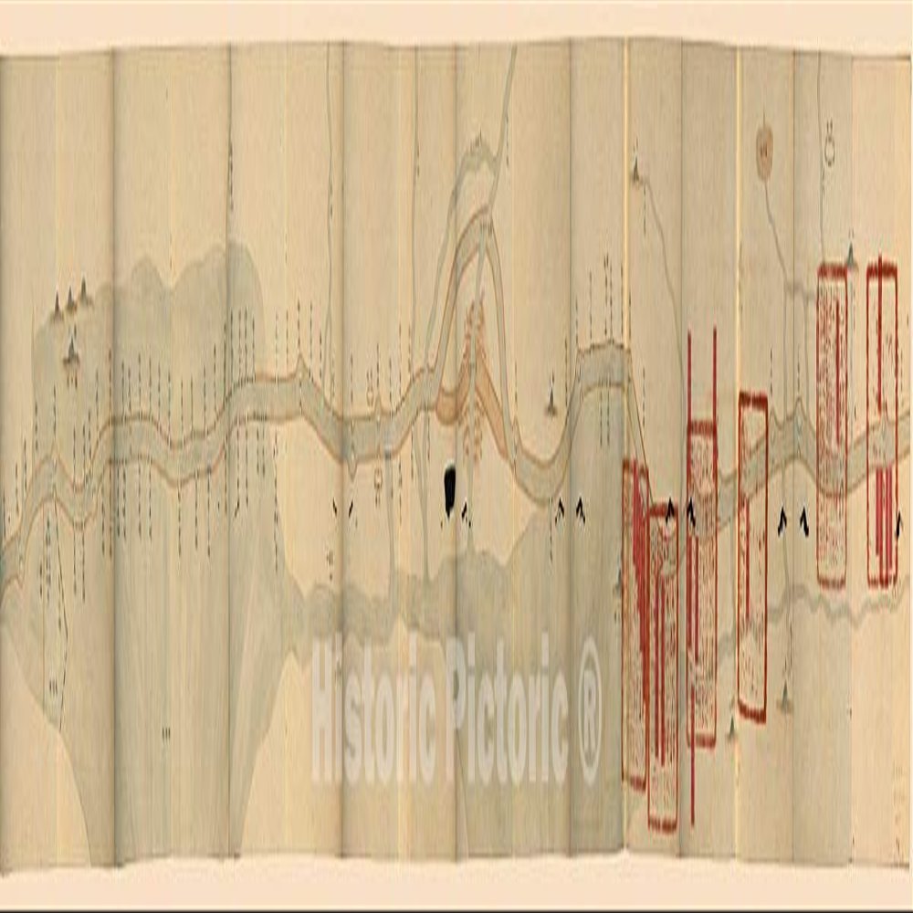 Historic 1883 Wall Map - Yun jia bu Shang xia Quan liu ting Guangxu jiu ...