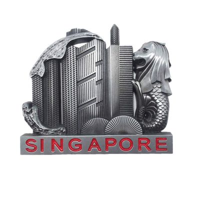 3D Singapore Metal Fridge Magnet Travel Souvenir Gift Collection Home Kitchen Refrigerator Decoration Magnetic Sticker Magnet