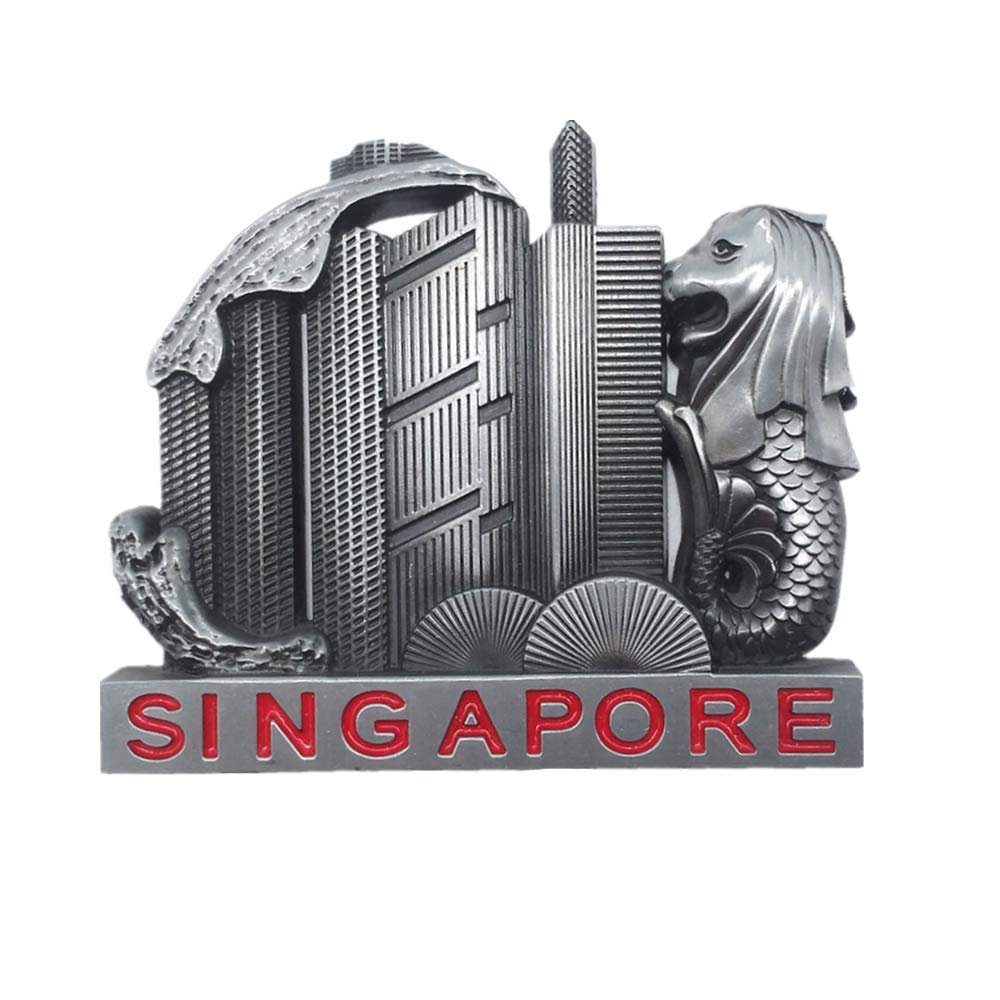 3D Singapore Metal Fridge Magnet Travel Souvenir Gift Collection Home Kitchen Refrigerator Decoration Magnetic Sticker Magnet