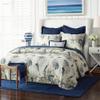 ABREEZE Nautical Theme Quilt Set with Shams Cotton Beach Bedspreads King Coastal Navy Coverlet, Sea Shell Conch Coral Starfish Oversized Quilt view 2