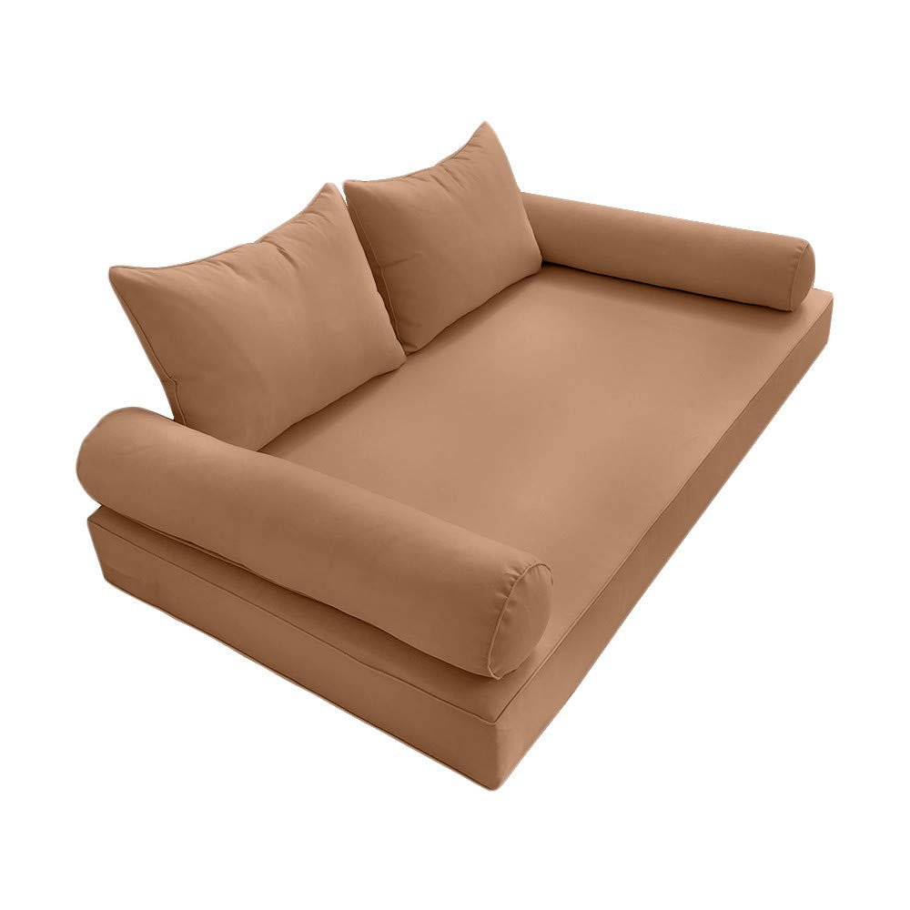 MH GLOBAL Style4 5 Pipe Outdoor Daybed Mattress Bolster Pillow Fitted Sheet Cover Only QueenSize AD104