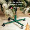 Christmas Tree Stand Base with Wheels Movable Fake Tree Holder for 6ft Artificial Plant Taxi no Tree Collar or Skirt (Green) view 3