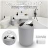 Bathroom Sets Accessories,Plastic 6 Piece Bathroom Accessory Set Bathroom Trash Can Set with Drawstring Trash Bags,Toothbrush Holder Set,Soap Dispenser,Tooth Mug,Soap Dish,Toilet Brush Holder(Grey) view 3