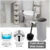 Bathroom Sets Accessories,Plastic 6 Piece Bathroom Accessory Set Bathroom Trash Can Set with Drawstring Trash Bags,Toothbrush Holder Set,Soap Dispenser,Tooth Mug,Soap Dish,Toilet Brush Holder(Grey) view 4