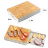 Bamboo Cutting Board Set with Container Tray Drawer For Kitchen Easy Waste Removal & Food Prep, Eco-friendly Wooden Chopping Boards Wood Block Butcher view 3