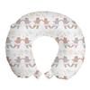 Ambesonne Cartoon Travel Pillow Neck Rest, Funny Ballerina Dancer Bears in Tutu Costume Dancing Stars Happiness Style, Memory Foam Traveling Accessory for Airplane and Car, 12", Dust Rose view 1