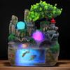 Desktop Fountain Waterfall Decor,Atomizing Desktop Humidifier with Rockery,Aquariums,Plant Atomizing Humidifier for Office Home Bedroom Desk Decoration view 1