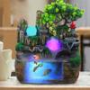 Desktop Fountain Waterfall Decor,Atomizing Desktop Humidifier with Rockery,Aquariums,Plant Atomizing Humidifier for Office Home Bedroom Desk Decoration view 3