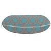 Ambesonne Damask Travel Pillow Neck Rest, Venetian Style Damask Swirled Lines and Blossoms Italian Flourish, Memory Foam Traveling Accessory for Airplane and Car, 12", Cocoa Sky Blue Yellow view 2