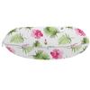 Ambesonne Tropical Travel Pillow Neck Rest, Pink Hibiscus Flowers with Green Palm Foliage Hawaiian Jungle in Summer, Memory Foam Traveling Accessory for Airplane and Car, 12", Green Pink and White view 2