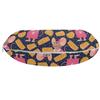 Ambesonne Animal Travel Pillow Neck Rest, Cartoon Animated Repeated Female Rat Girl Silhouettes and Spotted Cheese, Memory Foam Traveling Accessory for Airplane and Car, 12", Indigo Pink view 2