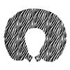 Ambesonne Zebra Print Travel Pillow Neck Rest, Repeating Animal Skin Ornament Jungle Savage Animal Savannah Life, Memory Foam Traveling Accessory for Airplane and Car, 12", Black Charcoal view 1