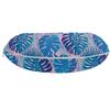 Ambesonne Tropical Travel Pillow Neck Rest, Exotic Palm Leaves Monochrome Composition of Nature Elements Pastel Background, Memory Foam Traveling Accessory for Airplane and Car, 12", Blue Pink view 2
