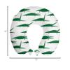 Ambesonne Crocodile Travel Pillow Neck Rest, Funny Green Alligator Animals in Cartoon Style Zoo Reptile Biting Characters, Memory Foam Traveling Accessory for Airplane and Car, 12", Green and White view 3