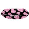 Ambesonne Diamonds Travel Pillow Neck Rest, Romantic Pink Heart Stones on Black Background Valentines Day Theme, Memory Foam Traveling Accessory for Airplane and Car, 12", Pale Pink Black view 2