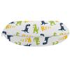 Ambesonne Dinosaur Party Travel Pillow Neck Rest, Happy Cartoon Dino Reptile Rrrr Text on Plain Pattern, Memory Foam Traveling Accessory for Airplane and Car, 12", Green Yellow view 2