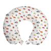 Ambesonne Sushi Travel Pillow Neck Rest, Traditional Japanese Dishes Concept Veggie Stuffed Sushi Rolls and Cavier Pattern, Memory Foam Traveling Accessory for Airplane and Car, 12", Orange Grey view 1