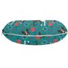 Ambesonne Dog Travel Pillow Neck Rest, Illustration of Boston Terrier Smiling Face Flowers Botanical Heart Butterfly, Memory Foam Traveling Accessory for Airplane and Car, 12", Teal Charcoal view 2
