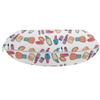 Ambesonne Colorful Travel Pillow Neck Rest, Hand Drawn Numerous Hand Care Mascara Nail Makeup Cosmetic Products Print, Memory Foam Traveling Accessory for Airplane and Car, 12", White Purple view 2