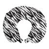 Ambesonne Zebra Print Travel Pillow Neck Rest, Exotic Savanna Inspired Animal Skin Diagonal and Wavy Illustration, Memory Foam Traveling Accessory for Airplane and Car, 12", Charcoal Grey view 1