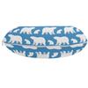 Ambesonne Polar Bear Travel Pillow Neck Rest, Bear Family Carnivore Nordic Mammals Cold Lands Wild Happy Character, Memory Foam Traveling Accessory for Airplane and Car, 12", Pale Blue White view 2