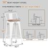 Changjie Furniture 30 Inch Swivel Bar Stools Set of 4 with Backs Counter Height Industrial Barstools for Kitchen Island (Swivel 30 inch, White Wooden) view 3