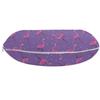 Ambesonne Flamingo Travel Pillow Neck Rest, Polka Dotted Purple Background with Pink Exotic Birds Design Minimalist, Memory Foam Traveling Accessory for Airplane and Car, 12", Pale Blue Violet Pink view 2