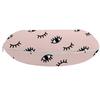 Ambesonne Eyelash Travel Pillow Neck Rest, Doodle Style Open and Closed Eyes Hand Drawn Sketch Abstract Kids Design, Memory Foam Traveling Accessory for Airplane and Car, 12", Rose Black White view 2