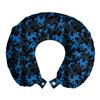Ambesonne Camouflage Travel Pillow Neck Rest, Dark Toned Pattern Equipment and Hiding Uniform Attire Design, Memory Foam Traveling Accessory for Airplane and Car, 12", Green Black view 1