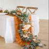 Ling's Moment Fall Flower Garland - 6FT Eucalyptus & Rose - Sweetheart Table Decor for Wedding Reception, Artificial Floral Garland for Mantle, Thanksgiving, Christmas Decoration, Sunset Terracotta view 2
