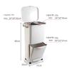 GBHJJ Kitchen Bins with Lids, Double Compartment Classified Recycle Garbage Pedal Dustbin, 45L Rubbish Capacity, Office & Home | Fingerprint Proof Trash Bins view 4