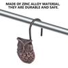 12pcs Shower Curtain Hook Antique Owl Shaped Curtain Hanger Hanging Ring Decoration for Bathroom Shower Rods view 4
