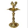 Tangerine Mahabharat Diya || Kuthu Vilakku || Oil Lamp|| Brass Diya Traditionally Designed Nakasi with Annapakshi/Peacock (Height- 16 inch) view 3