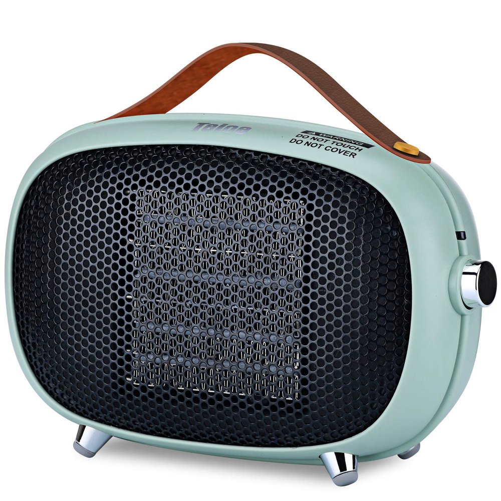 Space Heater, Teioe Mini Electric Space Heater 800W/400W, Small PTC Ceramic Heater with Tip-Over and Overheat Protection, 3 Operating Modes, Space Heaters for Office, Bedroom and Under Desk (GREEN)