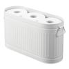 mDesign Large Steel Free Standing Toilet Paper Organizer, 6-Roll Tissue Storage Holder Container Bin for Bathroom Floor, Fits Under Sink, Vanity, Shelf, In Cabinet, or Corner, Oscar Collection - White view 1