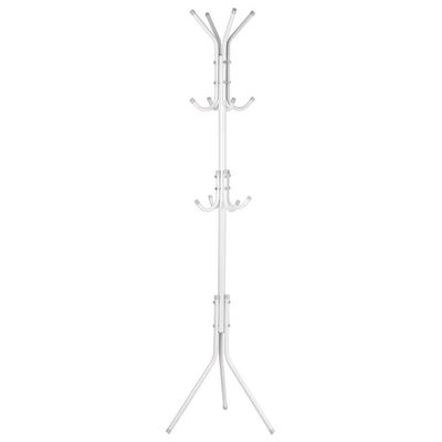 Ejoyous Coat Rack Stand, 10 Hooks Free Standing Hat Hanger Metal Hall Tree Clothes Holder Storage Stand for Home Enterway Entryway Hanging Jacket, Garment, Scarves, Handbags, Umbrella (White)