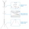 Ejoyous Coat Rack Stand, 10 Hooks Free Standing Hat Hanger Metal Hall Tree Clothes Holder Storage Stand for Home Enterway Entryway Hanging Jacket, Garment, Scarves, Handbags, Umbrella (White) view 4