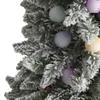 Nearly Natural 5ft. Flocked British Columbia Mountain Fir Artificial Christmas Tree in with 50 Multi Color Globe Bulbs and 379 Bendable Branches view 3