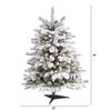 Nearly Natural 3ft. Flocked North Carolina Fir Artificial Christmas Tree with 150 Warm White Lights and 545 Bendable Branches view 2