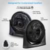 Comfort Zone PowrCurve Floor Fan with Wall-Mounting Capabilities, 9 inch, 3-Speed, 180 Degree Adjustable Tilt, 6 Blades, Ideal for Home, Bedroom & Office (Bracket Included), CZHV101BS view 2